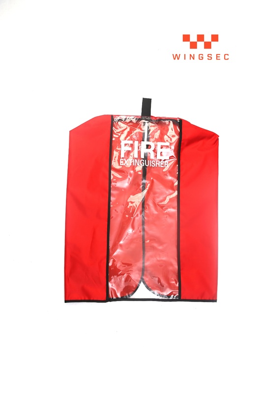 6kg Nylon Fire Extinguisher Cover UV Resistant Outdoor Waterproof Dustproof Protective Bag Red with Viewing Window