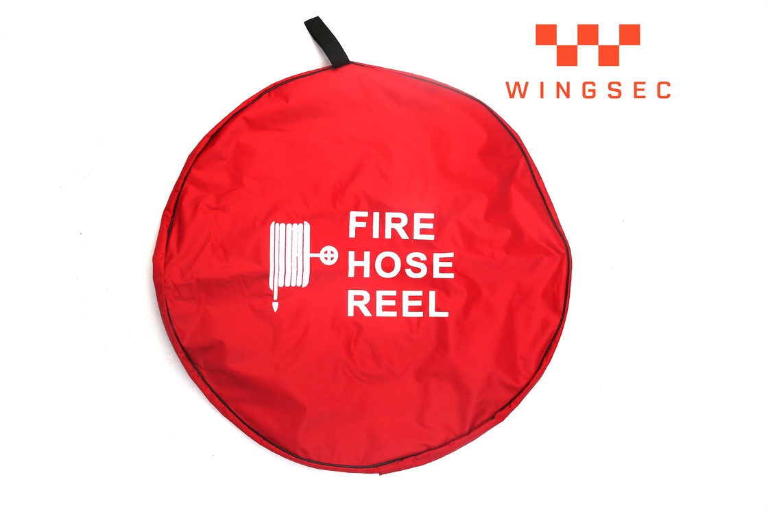 Fire Hose Reel Cover UV Treated Vinyl Waterproof Dustproof Outdoor Heavy Duty Red with Viewing Window