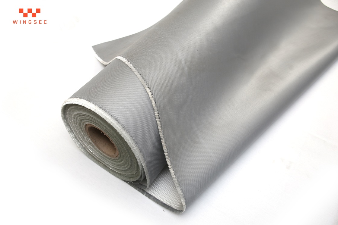 Γκρι 3732 PU Επικαλυμμένο Ύφασμα από Ίνα Γυαλιού 0.45mm Ύφασμα Πυροσβεστικής Κουβέρτας 430g/M2 Βάρος
