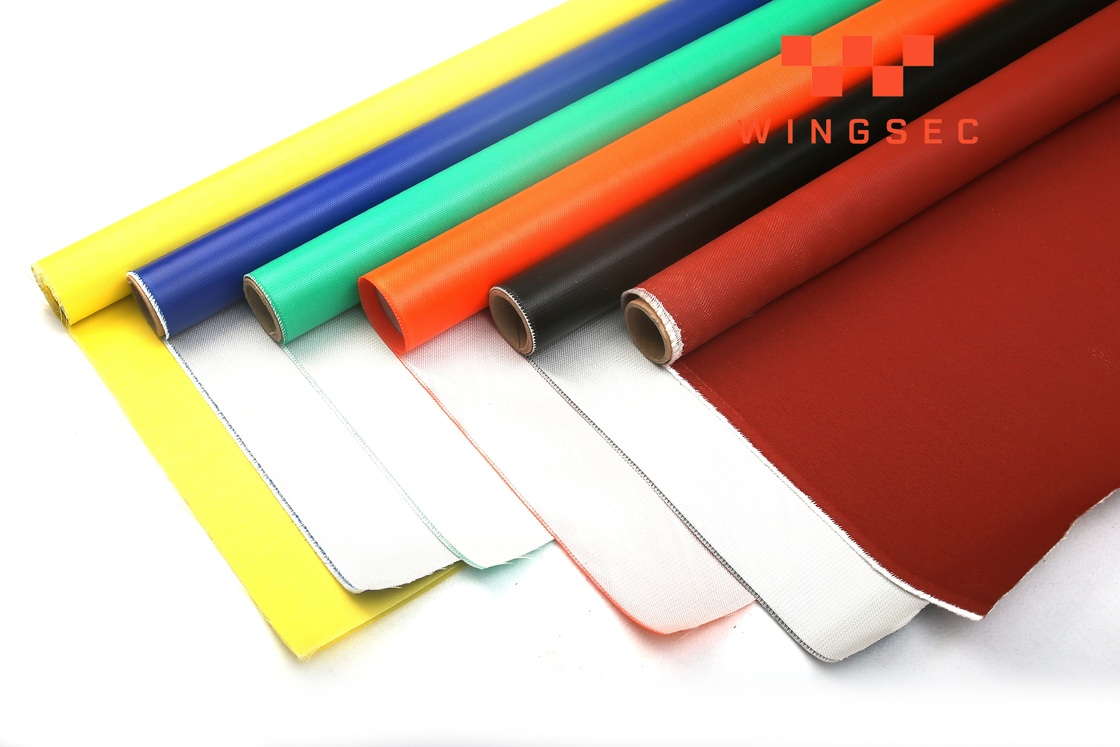 Heat Insulation 590g/M2 Silicone Coated Fiberglass Fabric Fireproof Colored Silicone Rubber Coated Fiberglass Fabric
