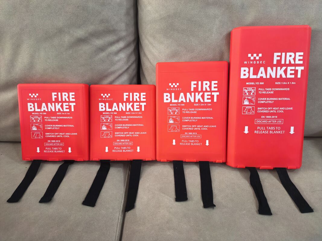 Wingsec Fire Blankets With Soft Bag TUV EN1869 2019 Certificated Emergency Fiberglass Cloth Kitchen