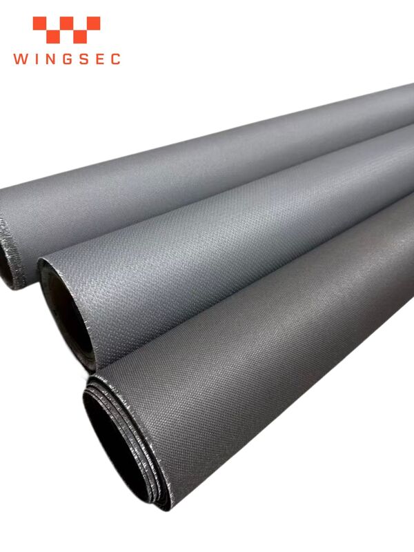 Fire Resistant Grey Fiberglass Cloth 0.5mm, PU Coated for Fire and Smoke Curtains