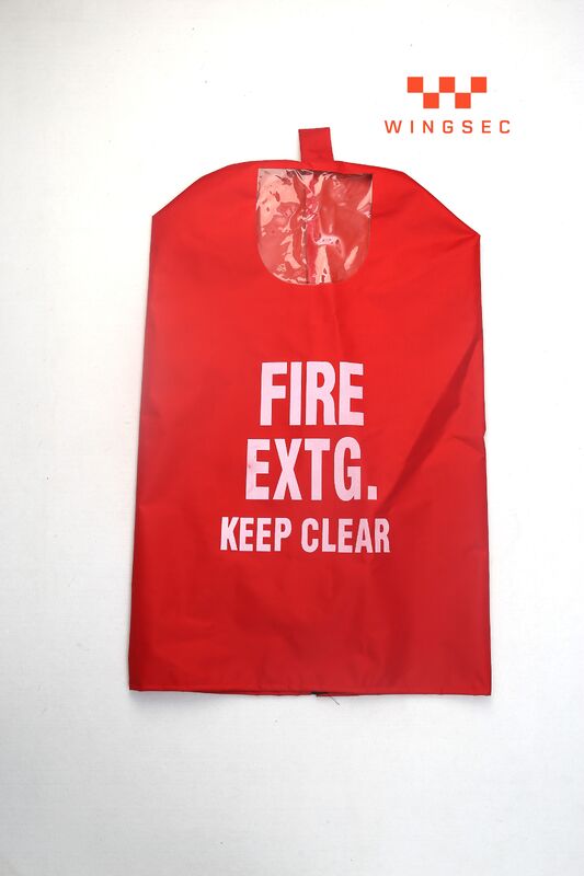 Heavy Duty PVC Fire Extinguisher Cover Label Pocket 9kg Industrial with Clear Document Sleeve