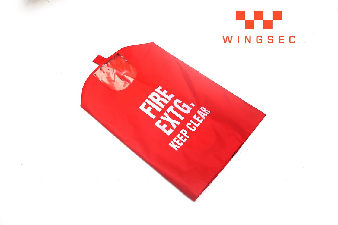 Heavy Duty PVC Fire Extinguisher Cover Label Pocket 9kg Industrial with Clear Document Sleeve