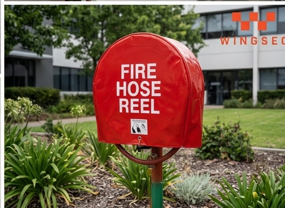 Waterproof Dustproof Oxford Cloth Fire Extinguisher Cover Viewing Window Hook Loop Fastener for 12kg Extinguisher