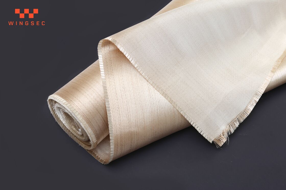 HT800 0,8 mm 830 g/mq Rotolo di tessuto per tende tagliafuoco in fibra di vetro con tessuto satinato dorato 40 pollici 550C Panno barriera resistente al fuoco