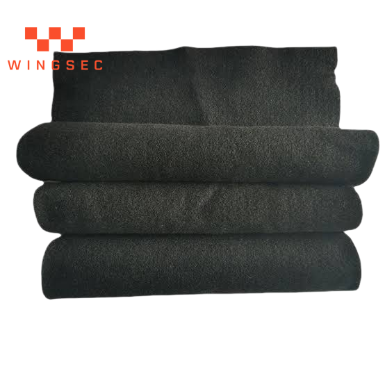 ผ้าสักหลาด PAN ที่ผ่านการออกซิไดซ์ล่วงหน้า WS-PF1000 1000g/m² 8.5mm 450°C ผ้าสักหลาดป้องกันการเชื่อมม้วนฉนวนกันความร้อน